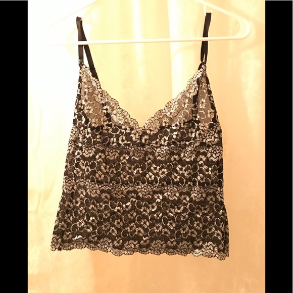 Other - Black and Silver lace camisole. Label cut out.